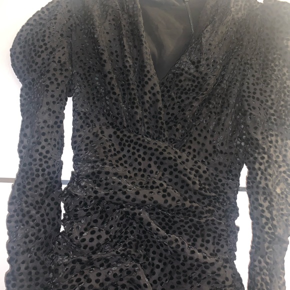 Revolve Bardot spot velour mini dress - Picture 3 of 5